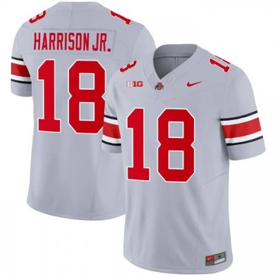 NCAA Ohio State Buckeyes Women's #18 Marvin Harrison Jr. Grey 2023 Football College Jersey IEM1448CI